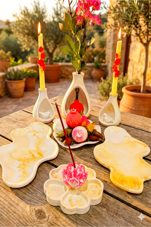 ست یلدایی، انار ، گلدان، جا شمعی ست پذیرایی رفرمه