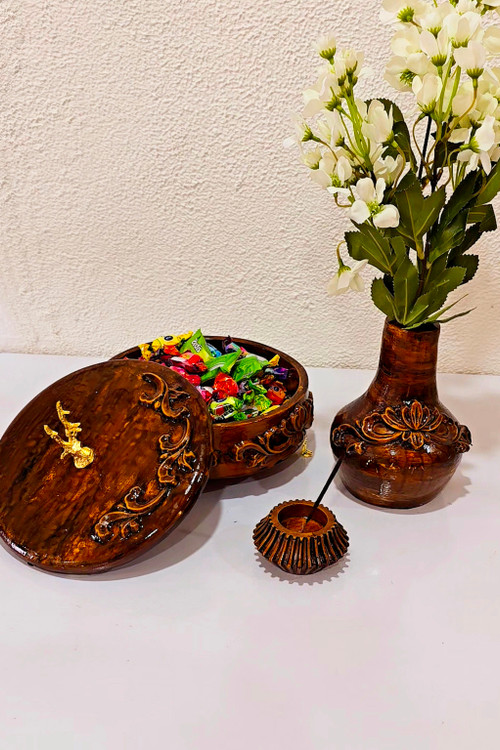 ست پذیرایی شکلاتخوری آجیل خوری طرح چوب