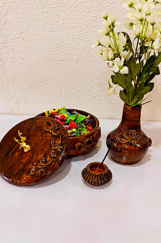 ست پذیرایی شکلاتخوری آجیل خوری طرح چوب