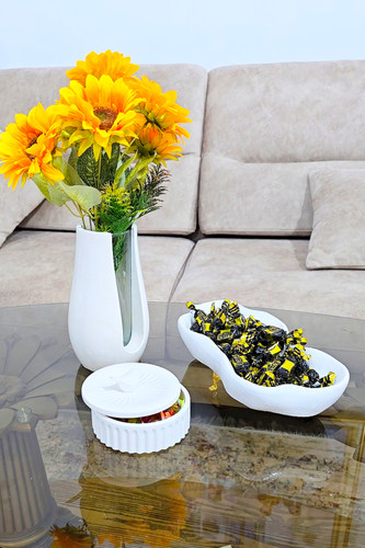 ست پذیرایی گلدان، جا آجیلی دفرمه، جا شکلاتی، مناسب جلو مبلی و میز اداری