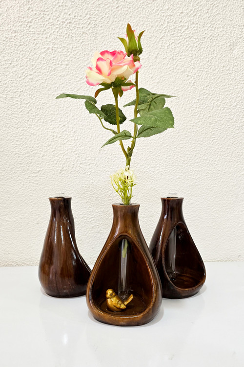 گلدان سنگی طرح چوب