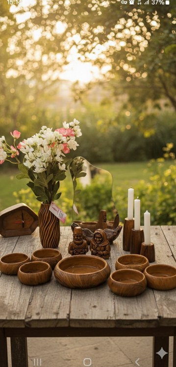 ست هفت سین سنگی طرح چوب گلدان، استند آیینه، جا شمعی