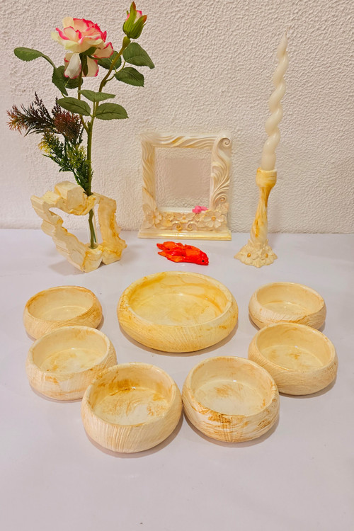 ست هفت سین ۱۱ تکه ترکیب سنگ و شیشه، گلجای ایران فروشگاه دکوزین